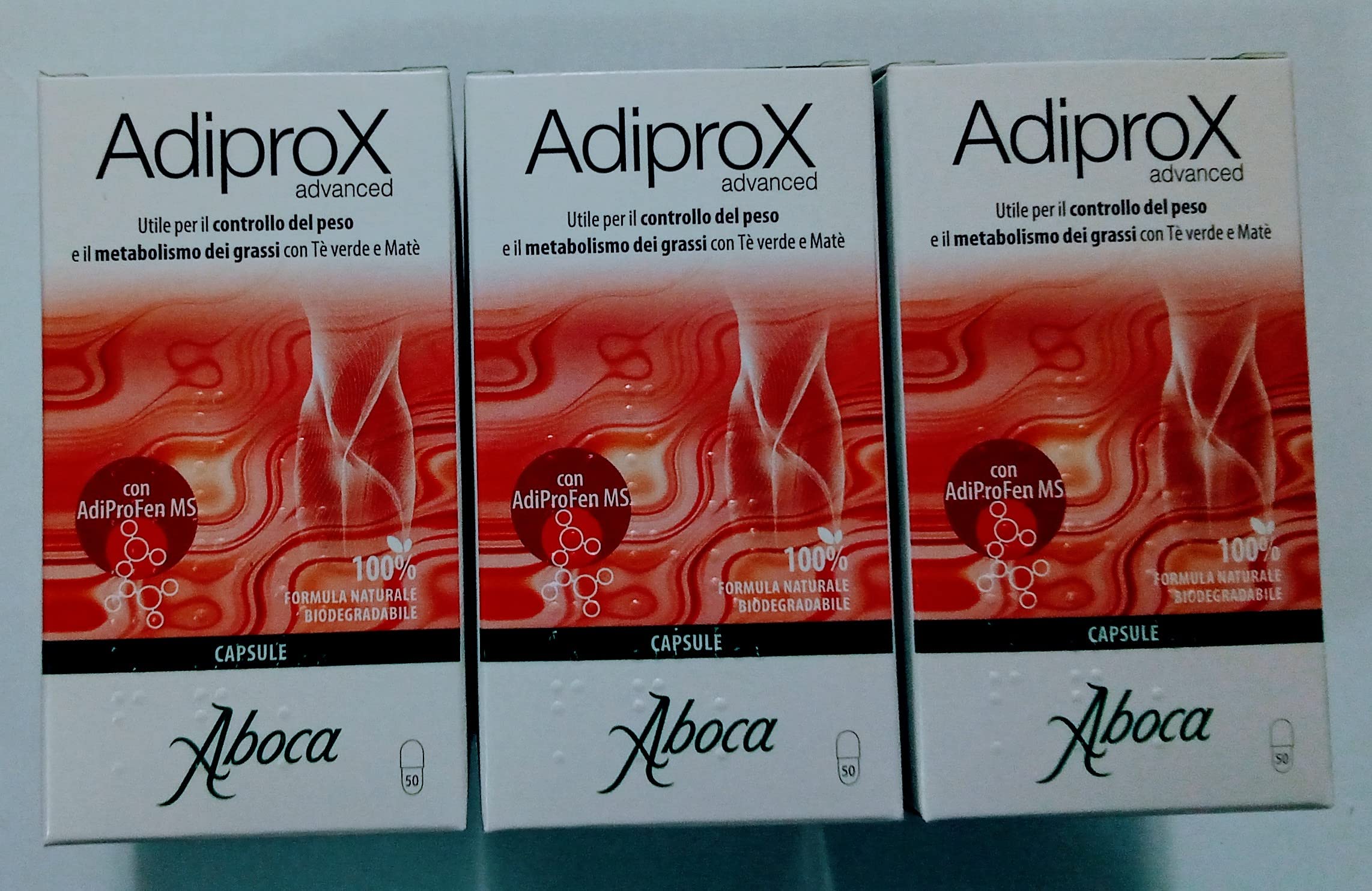 ABOCA - 3 X FITOMAGRA ADIPROX 50 OPERCOLI PER CONFEZIONE- Con Thè Verde utile per il controllo del peso ed il metabolismo del tessuto adiposo