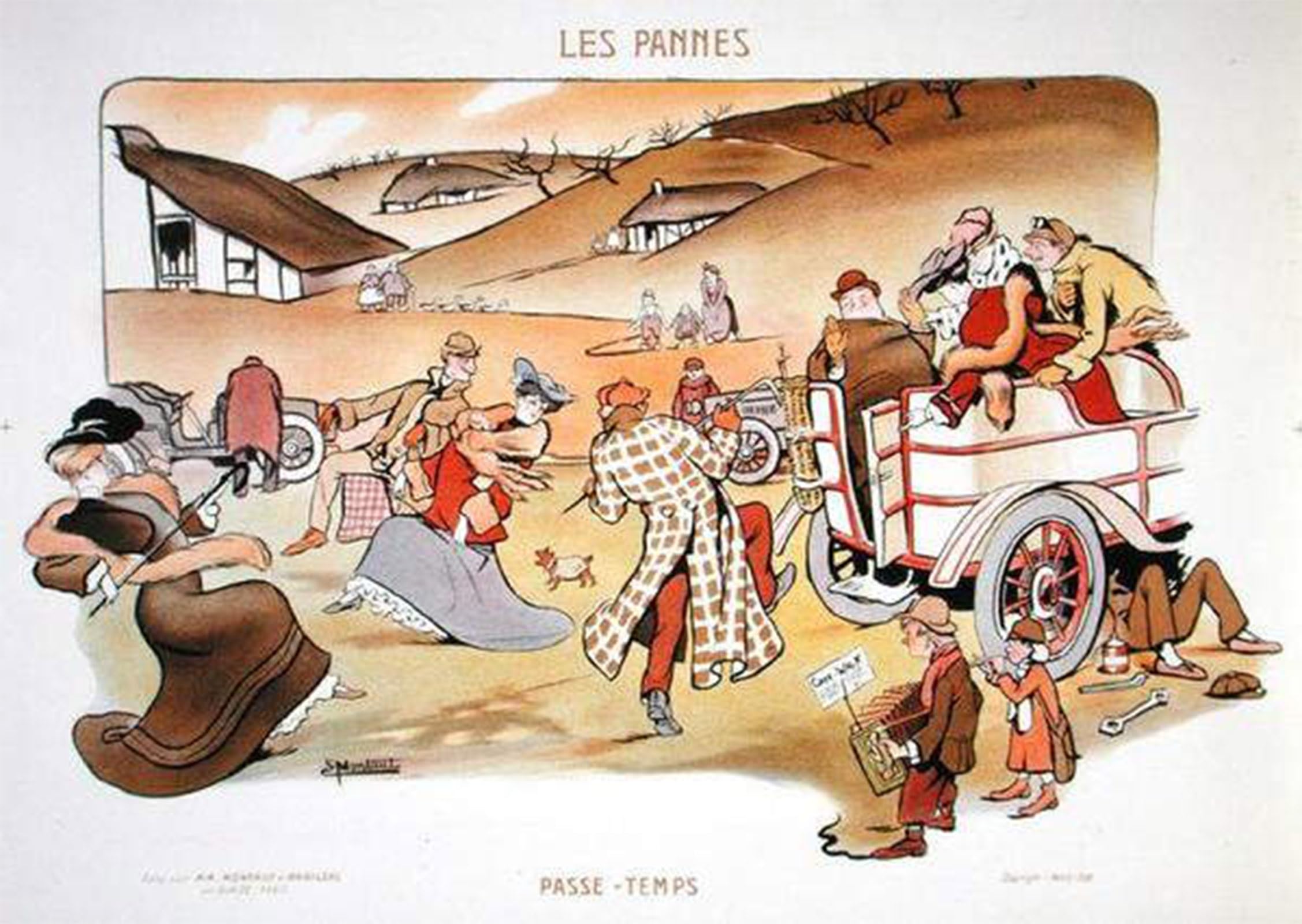 ARTXLXXBN Famous Painting Canvas Artwork Graffiti Print Pastimes for Breakdowns by Ernest Montaut Portrait Canvas Image for Home Decor 60x90cm