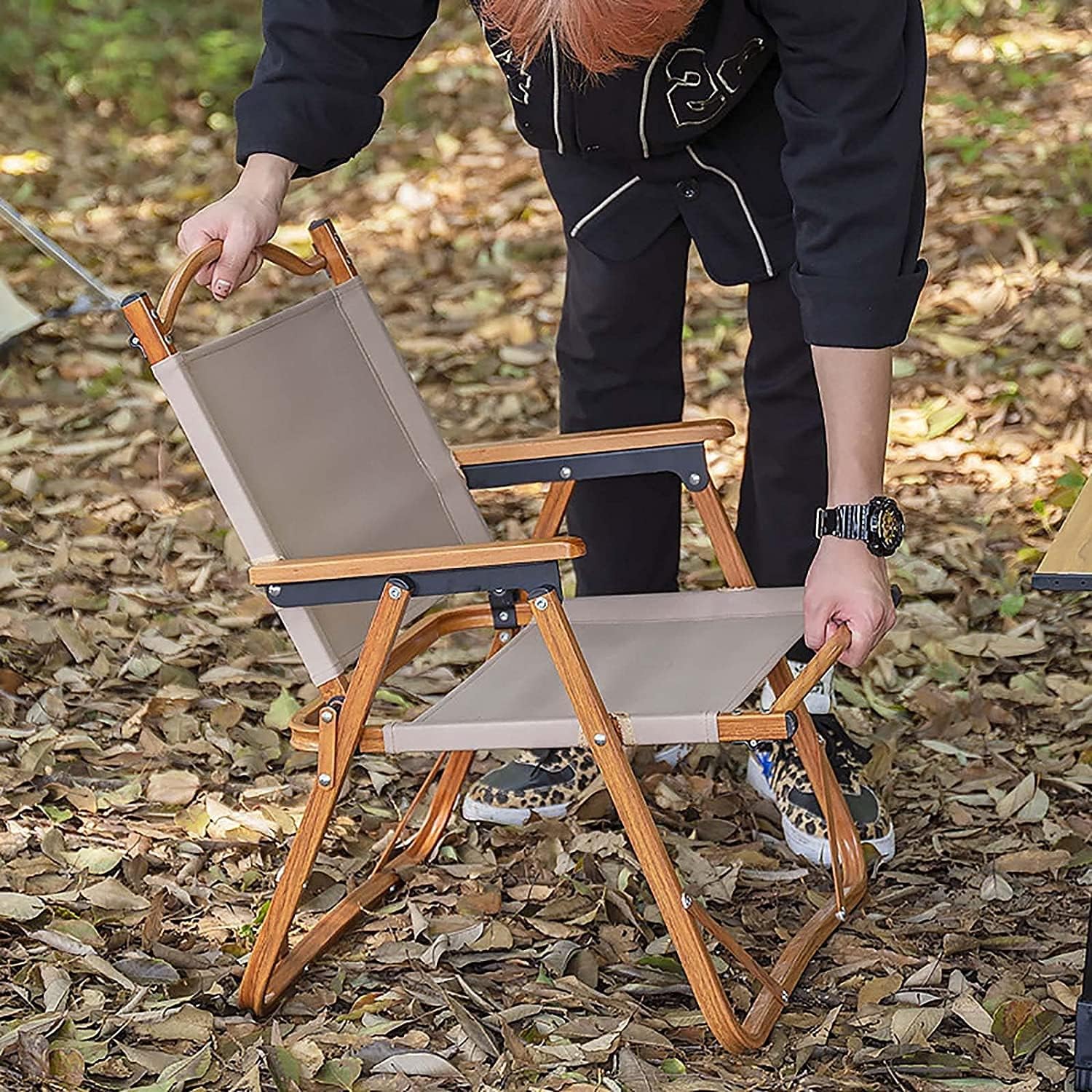 Foldaway Chair Outdoor Folding Chairs Folding Garden Camping Chair Ultralight Outdoor Picnic Fishing Camping Folding Chairs for Balcony Yard Garden 54X43x61cm/21.3X16.9X24 Inch
