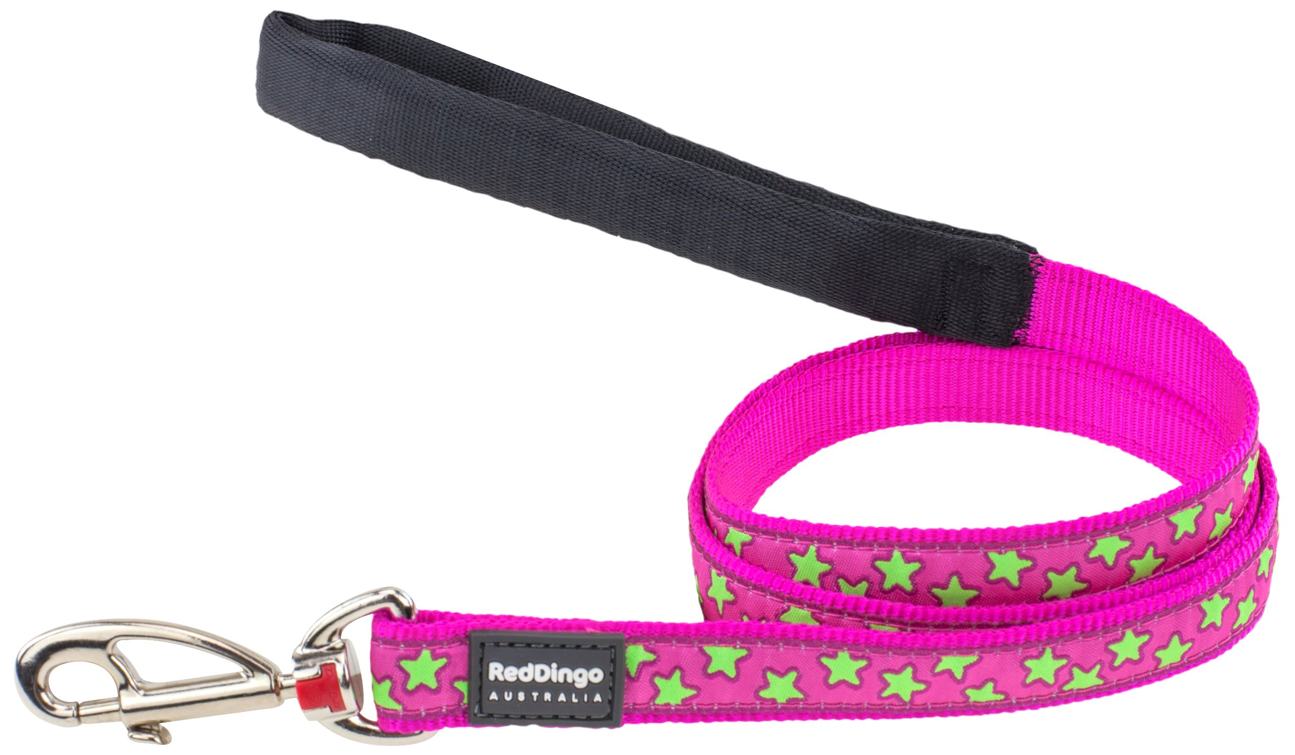 Red Dingo Correa para Perro Style Stars Lime ON Hot Pink 2 x 120 cm