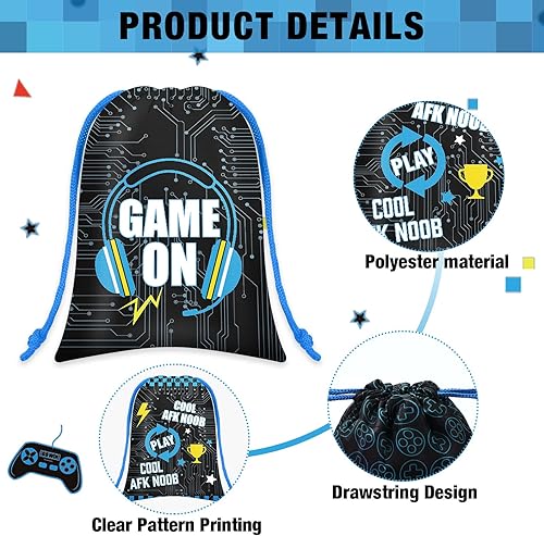 Miniatura 3 de 24 bolsas de videojuegos para videojuegos, fiesta de cumpleaños, bolsas con cordón, bolsas de regalo para juegos y fiestas, bolsas de regalo para