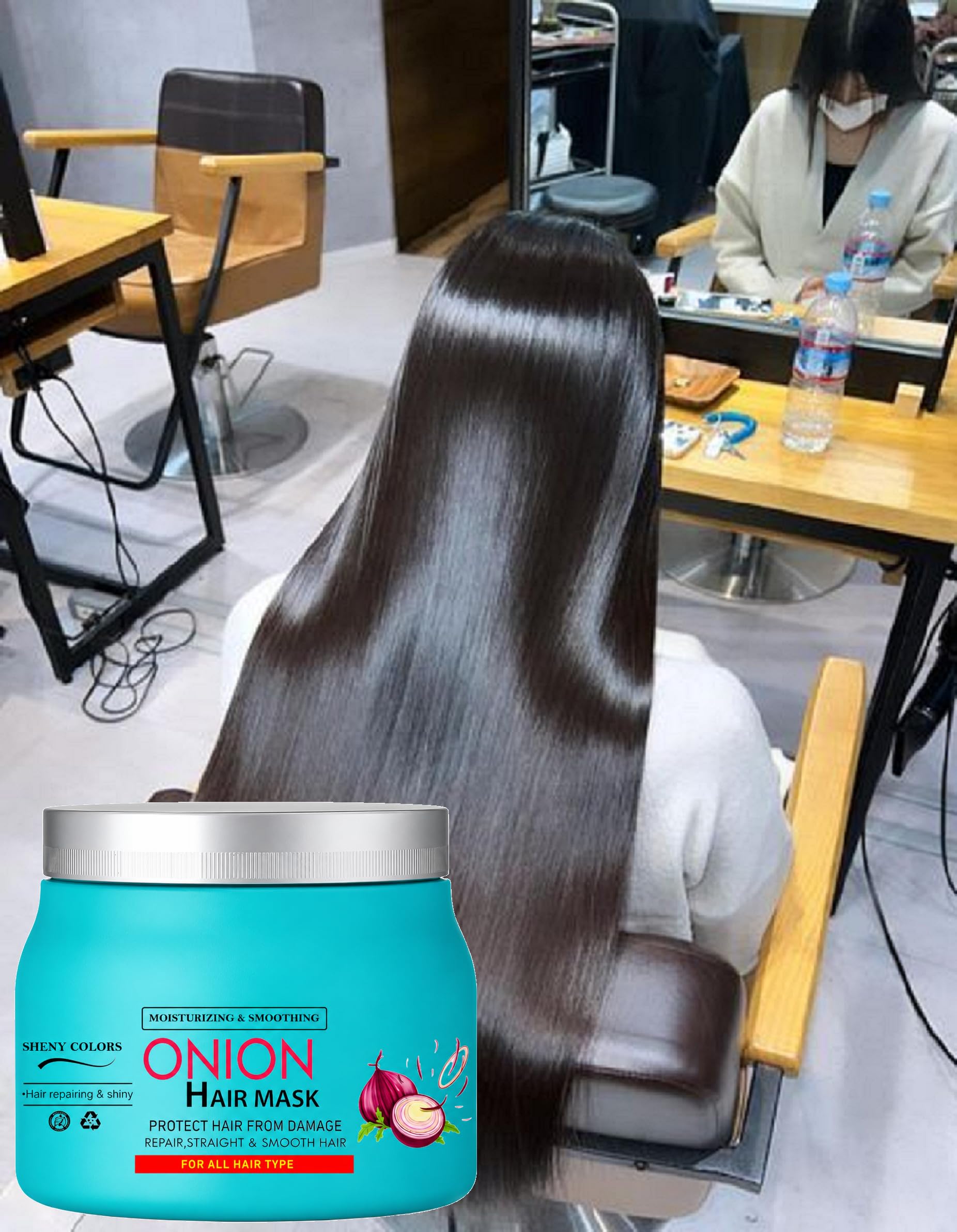 Onion Repair Hair Mask Deep Conditioning Treatment for Damaged and Dry Hair-image-39