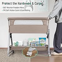 Vista 3 de Cowiewie Moisés Junto a la Cama, Moisés para Bebé con 7 Alturas Ajustables, Moisés Junto a la Cama para Bebé con Almacenamiento, Malla Transpirable