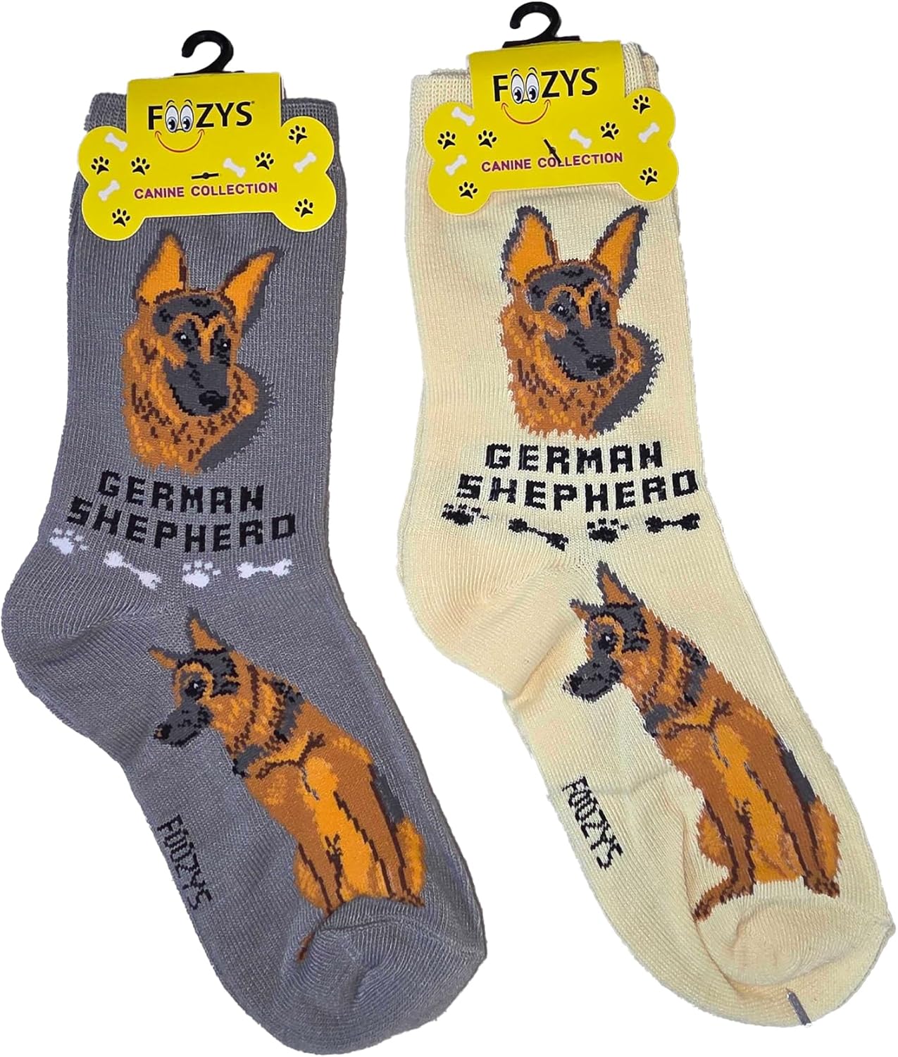 Foozys Unisex Crew Socks | Canine/Dog Collection | German Shepherd