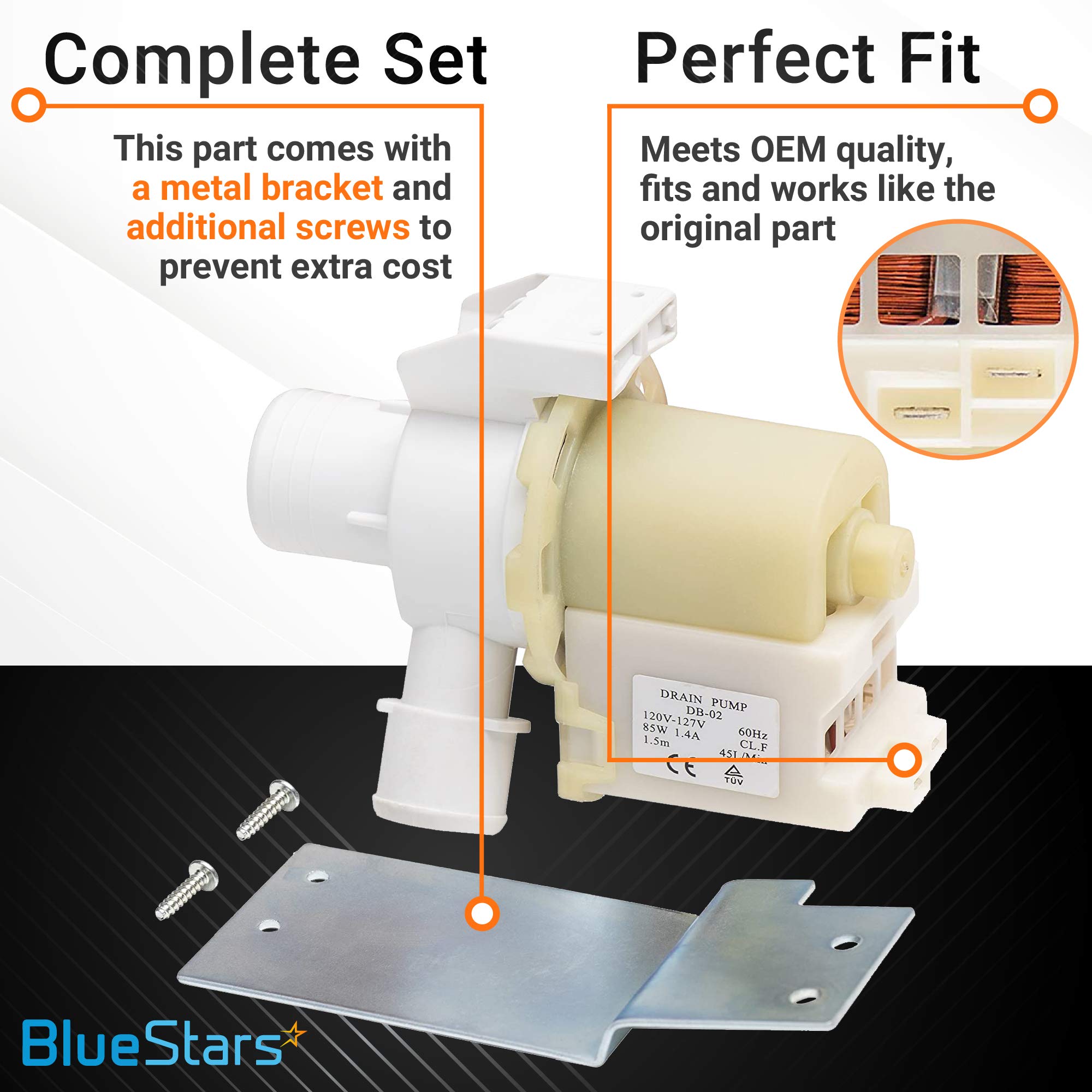 Pompa Di Scarico Ricambio Pompa Di Scarico Per Lavatrice GE - Ricambio WH23X10043, Compatibile Con Modello 175D3834P008 Pompa Acqua GE Originale