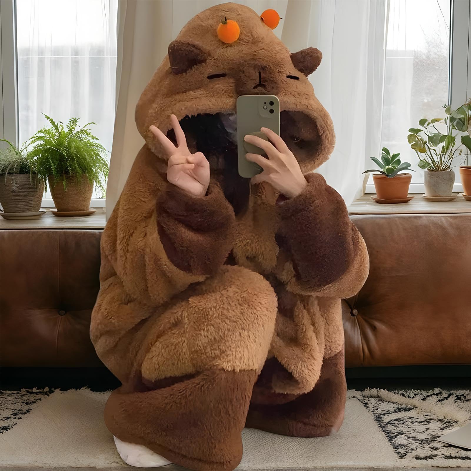 Costume da capibara per adulti, tuta da capibara per adulti, pigiama con animali, pigiama Capybara, pigiama morbido e confortevole, ideale per cosplay, sonno e relax per adulti e bambini