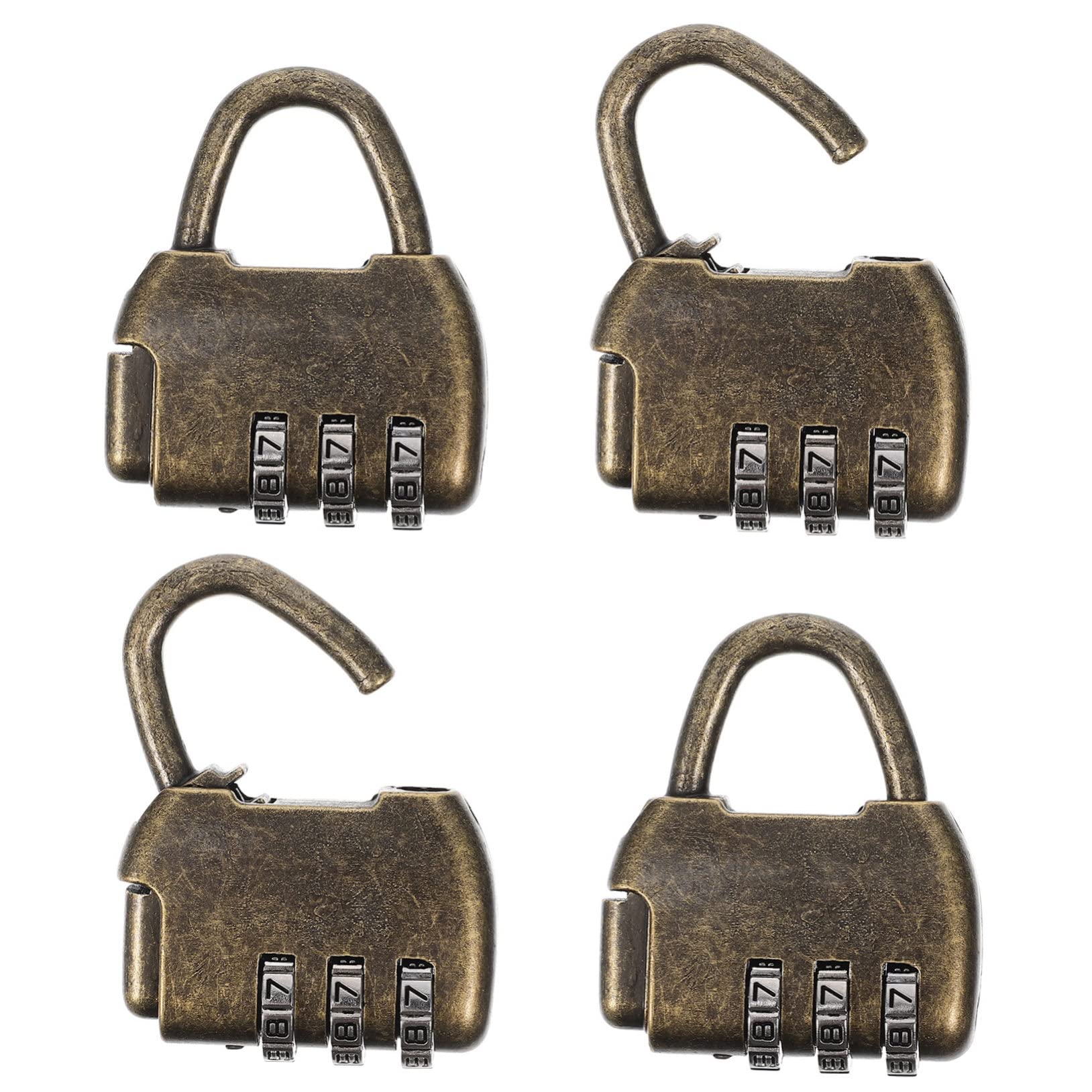 Uonlytech 4 Ensembles Serrure De Style Ancien Chinois Boite À Code Boite Rangement Combinaison Sans Clé Serrure À Combinaison Vintage Serrures De Salle D'évasion Cadenas Rétro 4 Pièces * 4