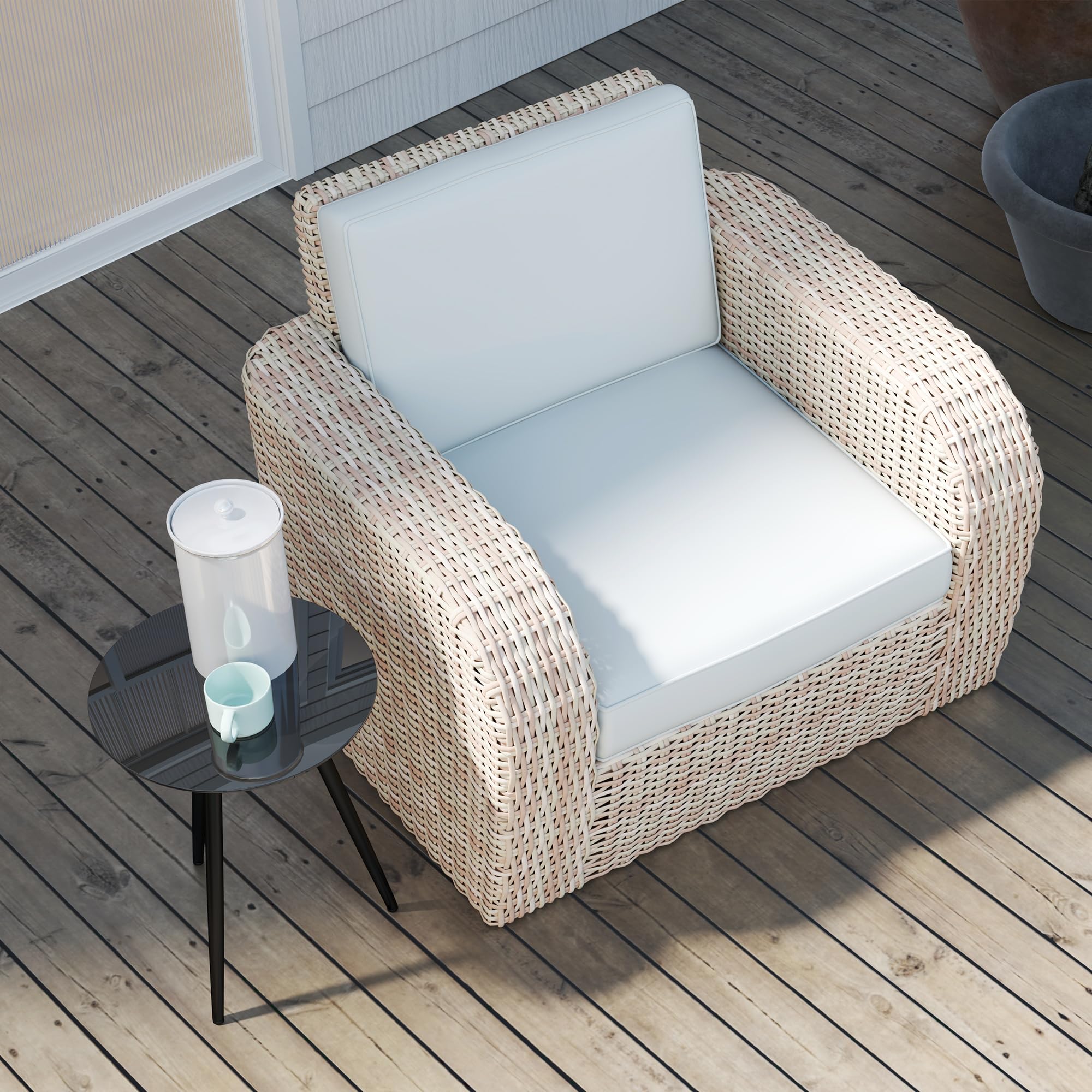 Outsunny Petite Table Basse Ronde, Table d'appoint, Plateau en Verre trempé, Pieds effilés, Cadre en Acier, Table de Jardin pour Balcon, Jardin, terrasse, Salon, Noir