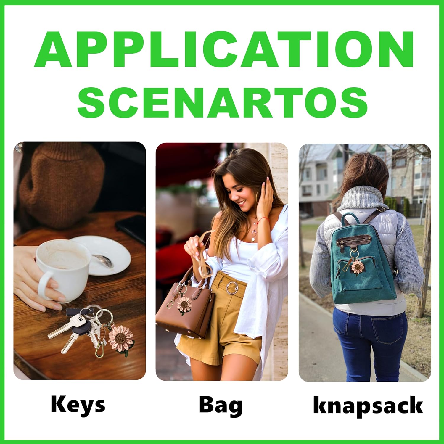 Leather Leaf Fruit Keychain Retro Accessories,Cute Keychains for Women Bag,Key Organizer,Charms,Purse Keyring Holder - Image 6