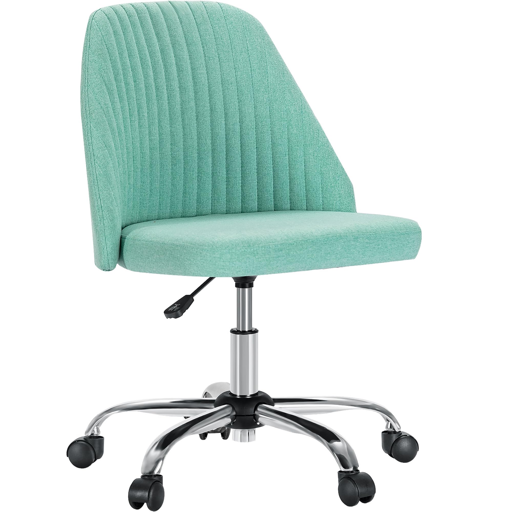 Thctvous Armless Home Office Desk Chair with Wheels Adjustable Swivel Task Computer Vanity Chair Green