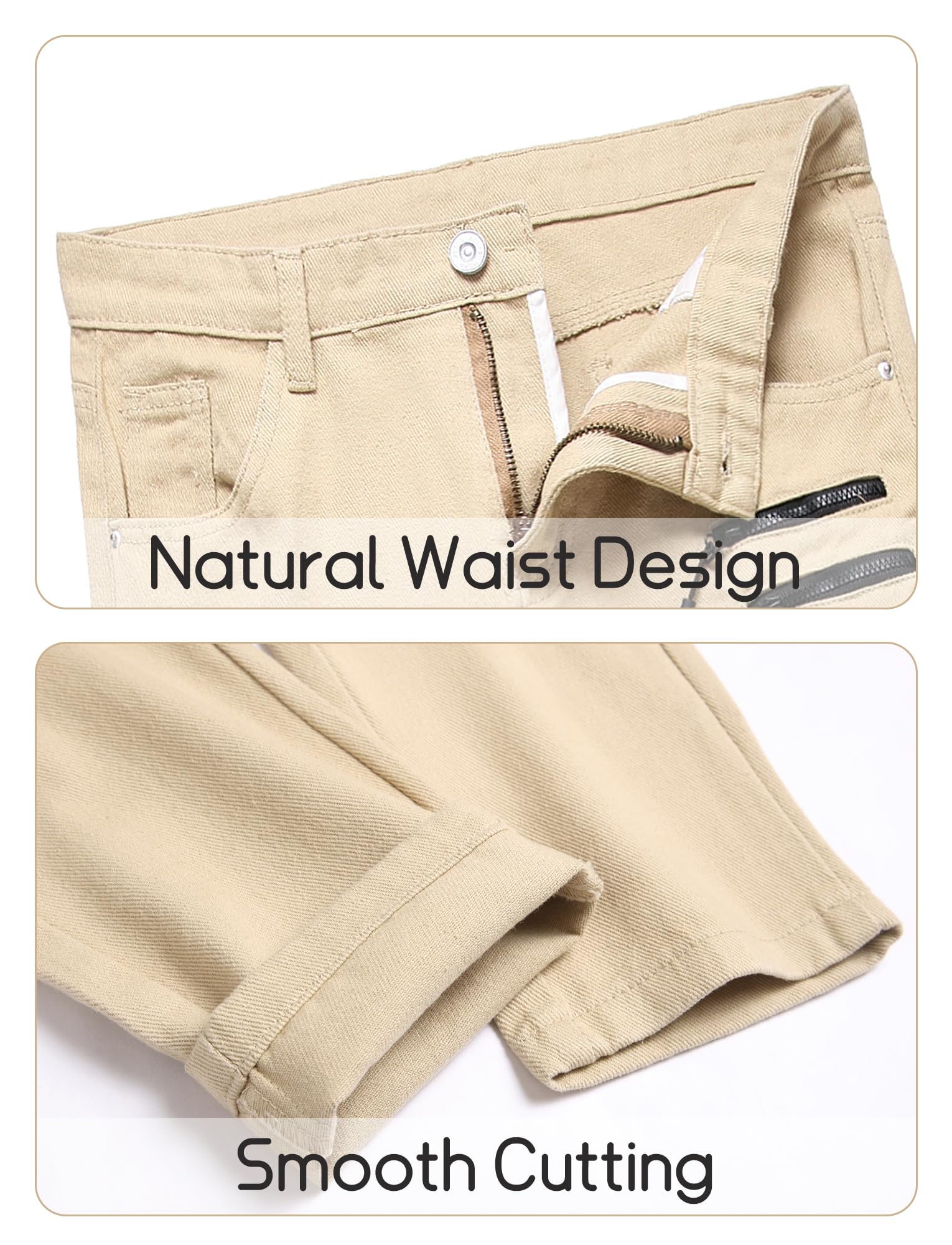 FEOYA - Jeans da ragazzo, pantaloni in denim slim fit, jeans skinny slim fit fit slim fit per adolescenti e jeans elasticizzati casual comodi 5-16 anni
