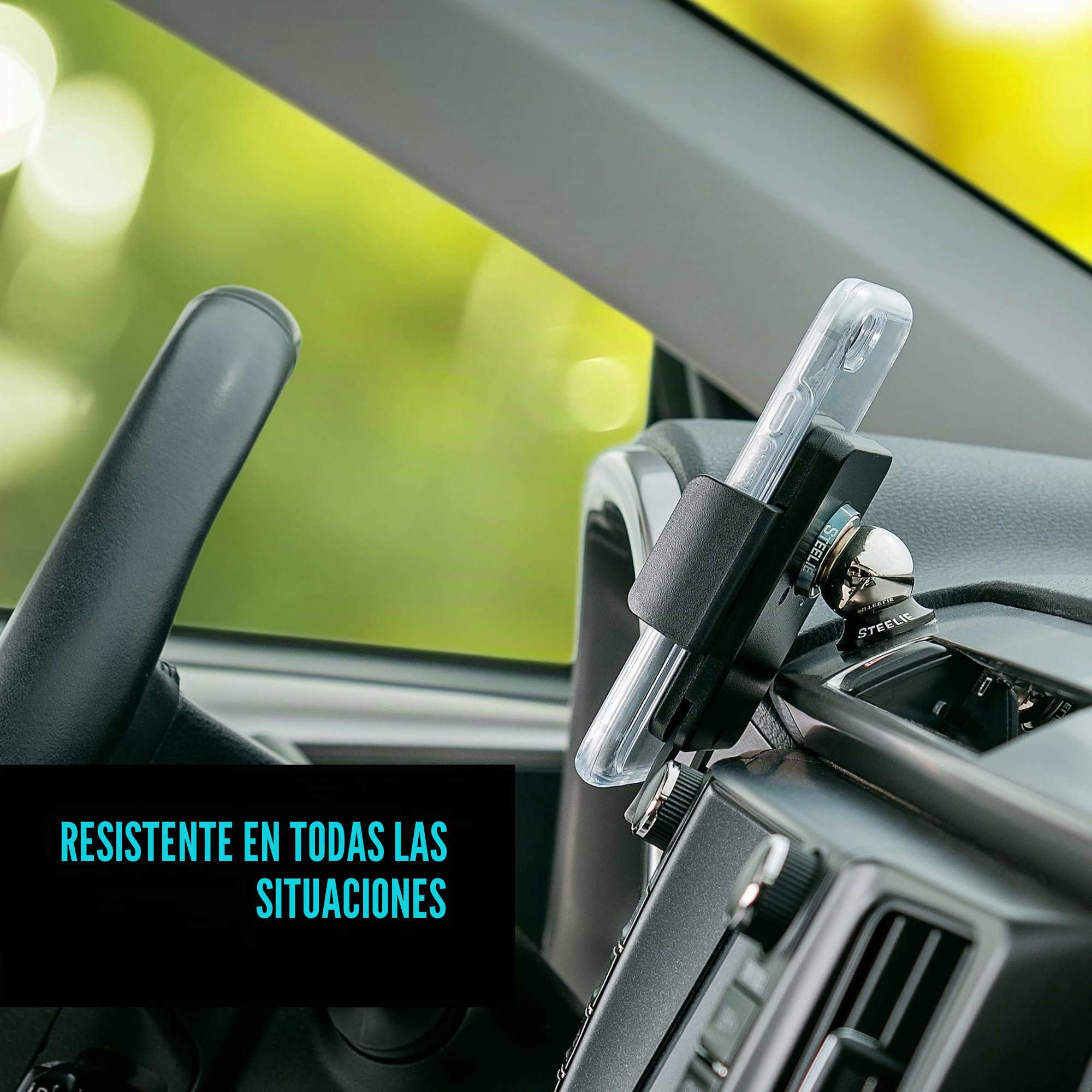 Nite Ize Steelie Squeeze Dash Kit, Soporte magnético Universal para salpicadero de Coche, Compatible con MagSafe iPhone 12 Pro MAX/Mini/Galaxy/Edge/Google Pixel y más
