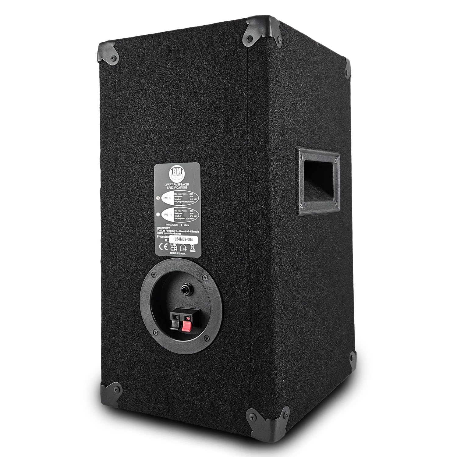 Paire d'enceintes Sono Bass Reflex Trapézoïdal à 3 Voies 10"/25cm - 2 x 400W - BM Bmsonic BMS-10