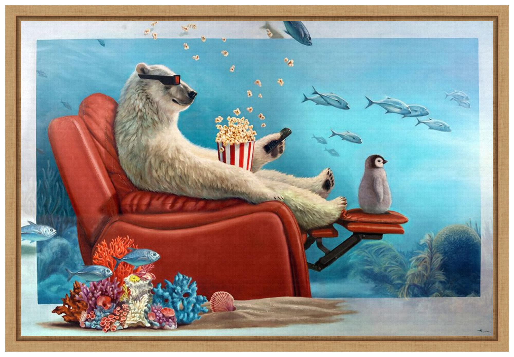 Amazon.com: Amanti Art Framed Canvas Wall Art 16x23 Lazy Boy by