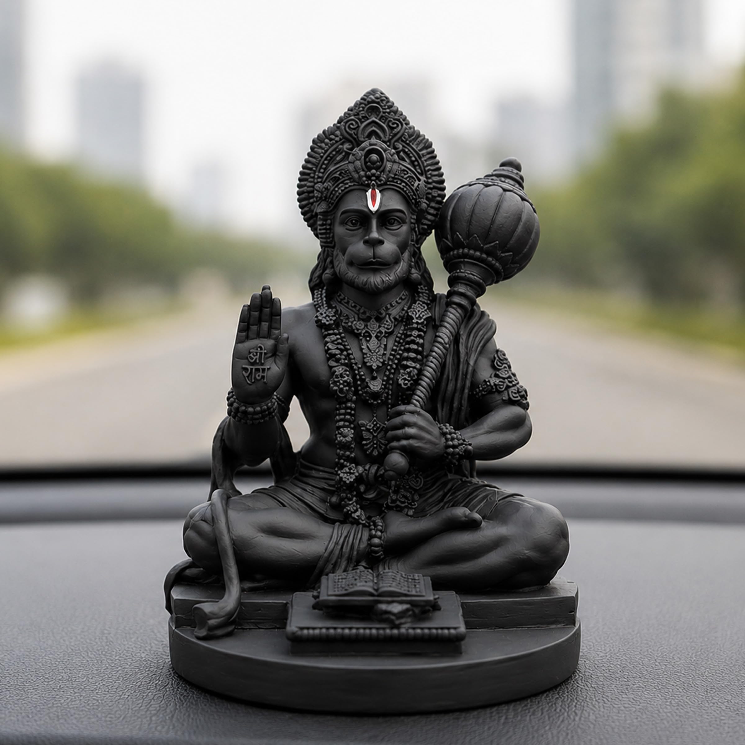 Hanuman Idol for Car Dashboard, Home, Office Desk – Hanuman Murti for for Pooja, Temple Showpiece, Decoration, Festivals and Gifting. (Black Idol)-image-25