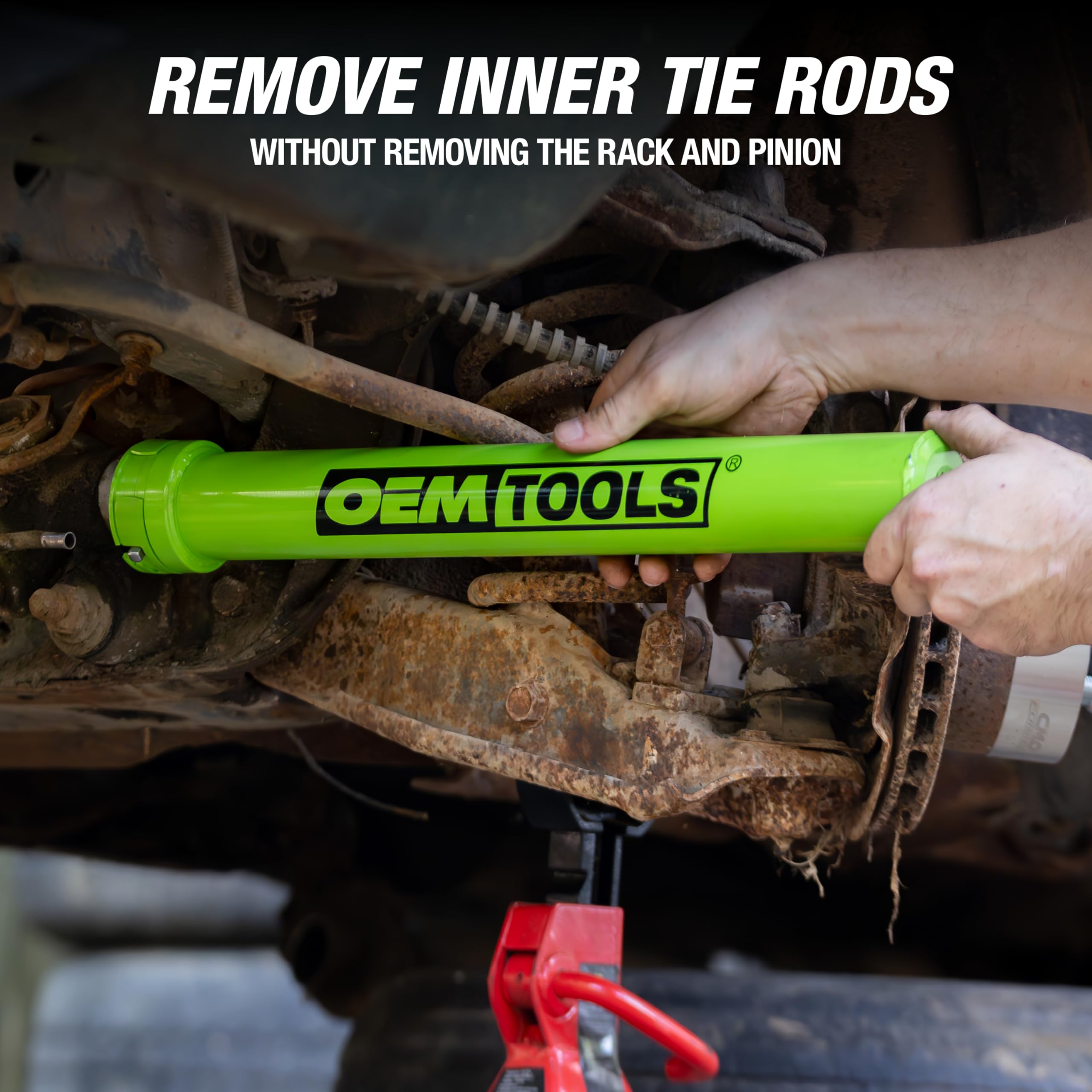 OEMTOOLS 27178 Master wewnętrzny zestaw narzędzi do demontażu drążka kierowniczego, usuwa i montuje drążki kierownicze, 12 adapterów Crowfoot, kompatybilny z samochodami, ciężarówkami i SUV-ami