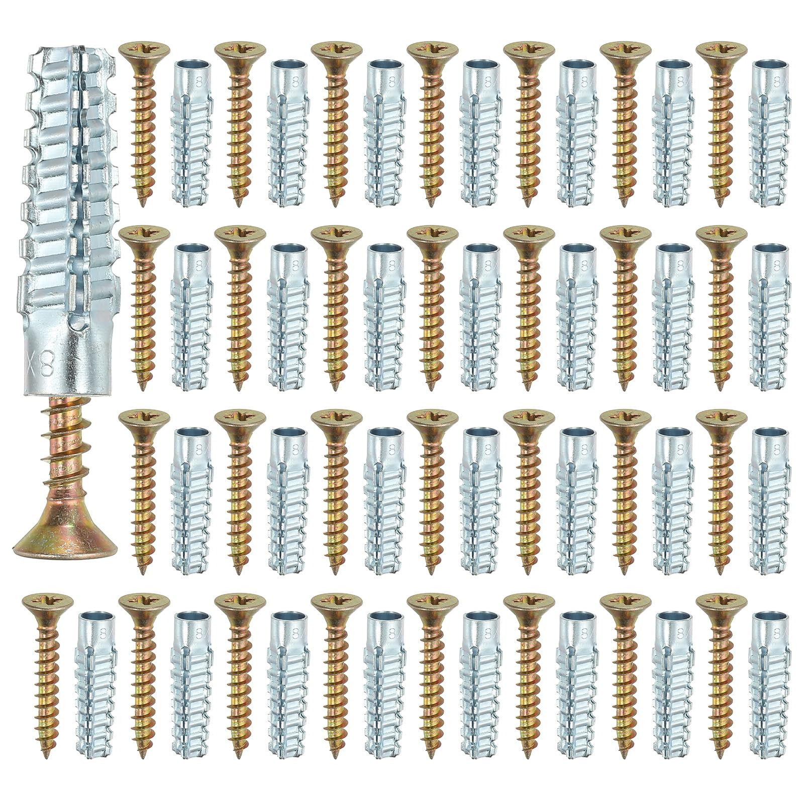 PATIKIL 30 Pcs Drywall Hollow Wall Anchors with Screws 0.24 x 1.5"