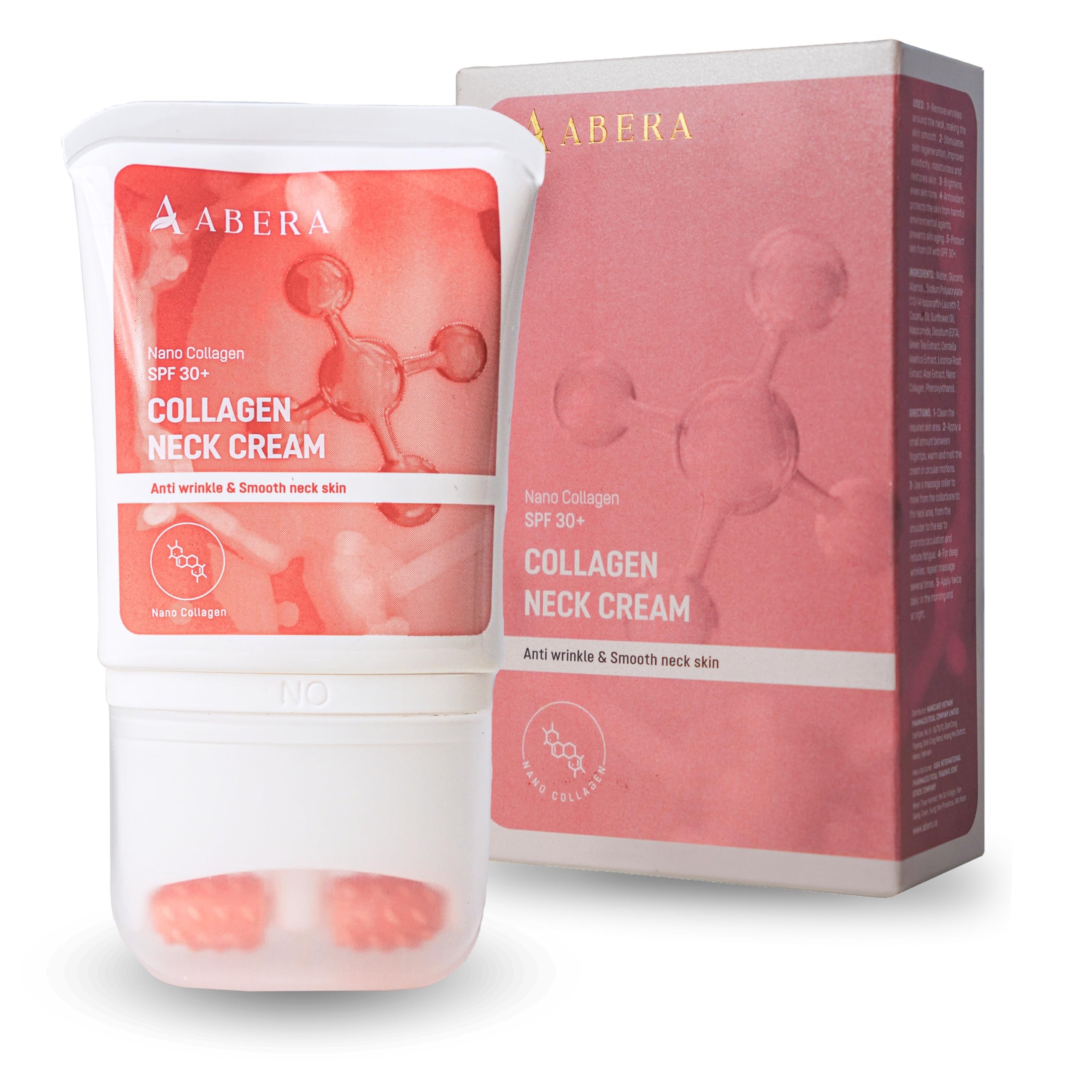 ABERA Loka Nano Collagen Neck Cream, Acanthosis Nigricans Treatment for Neck & Décolleté, Dark Neck Remover Underarm, Private Parts, SPF 30+, Reduce Fine Lines & Wrinkles with Niacinamide (1.76 Fl Oz)