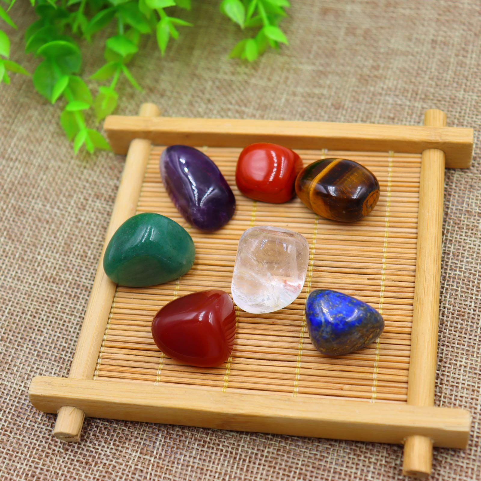 Pietra dei chakra, cristallo curativo usato come pietra dei chakra e pietra dell'attenzione dell'equilibrio della terra Meditazione rilassante Reiki (7 set)