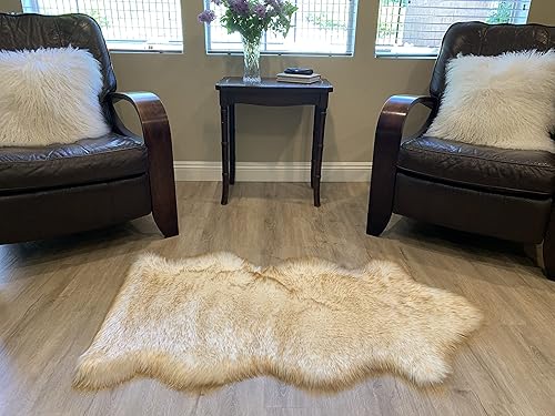 LAMBZY Alfombra de pelo sintético súper suave, hipoalergénica, sedosa para sala de estar, habitación de los niños, sofá (individual y media 2 x 4