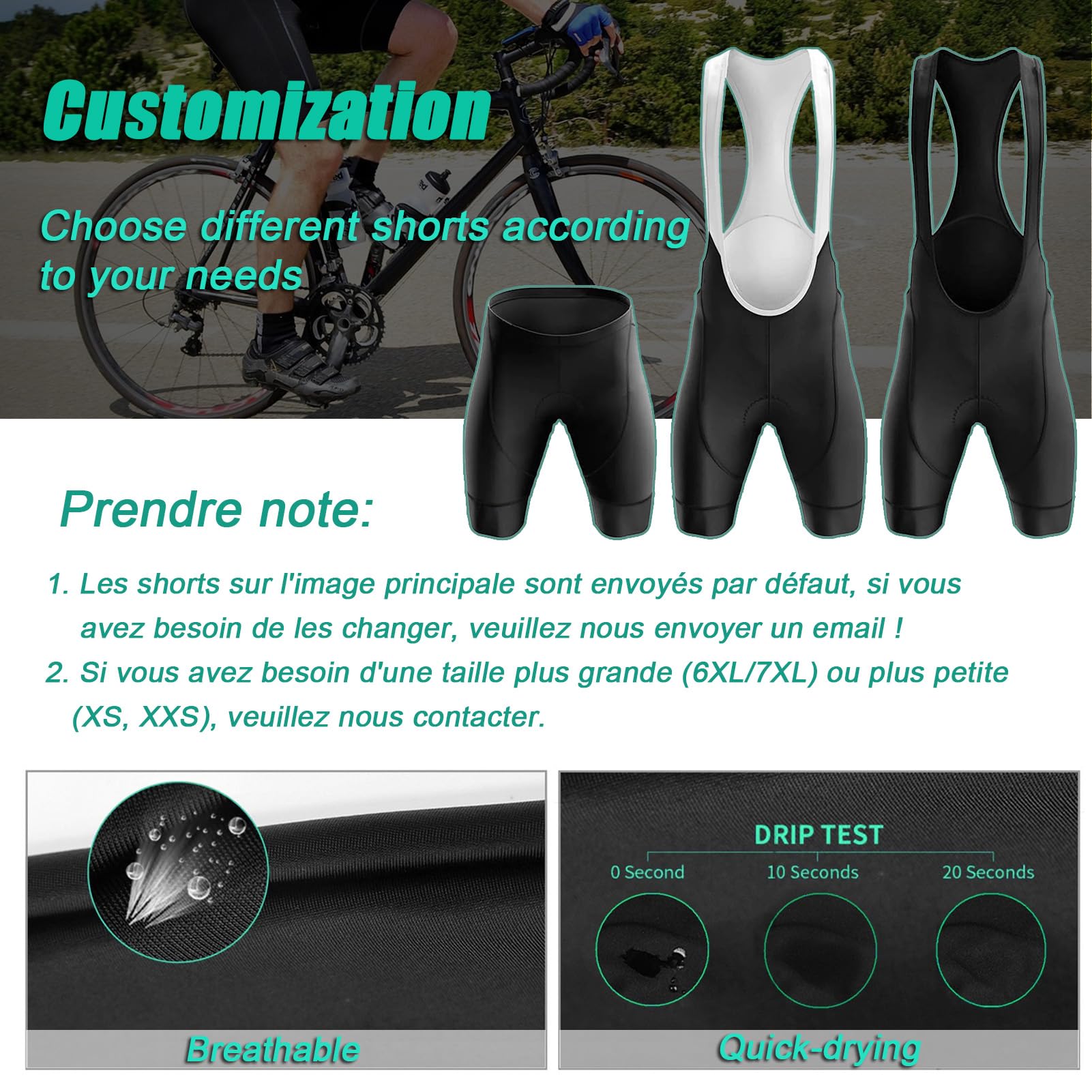 Vêtements Cyclisme Homme Tenue Cycliste Été,Maillot de Velo VTT Manche Courte MTB Jerseys et Cuissard à Bretelle avec 19D Coussin Gel,Ensemble Combinaisons de Cycling Respirant Séchage Rapide(D5,XL)