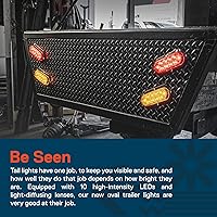 Vista 4 de TRUE MODS - Luz trasera LED ovalada ámbar de 6 pulgadas [DOT FMVSS 108] [SAE I6P] [montaje en superficie] [IP67 resistente al agua]