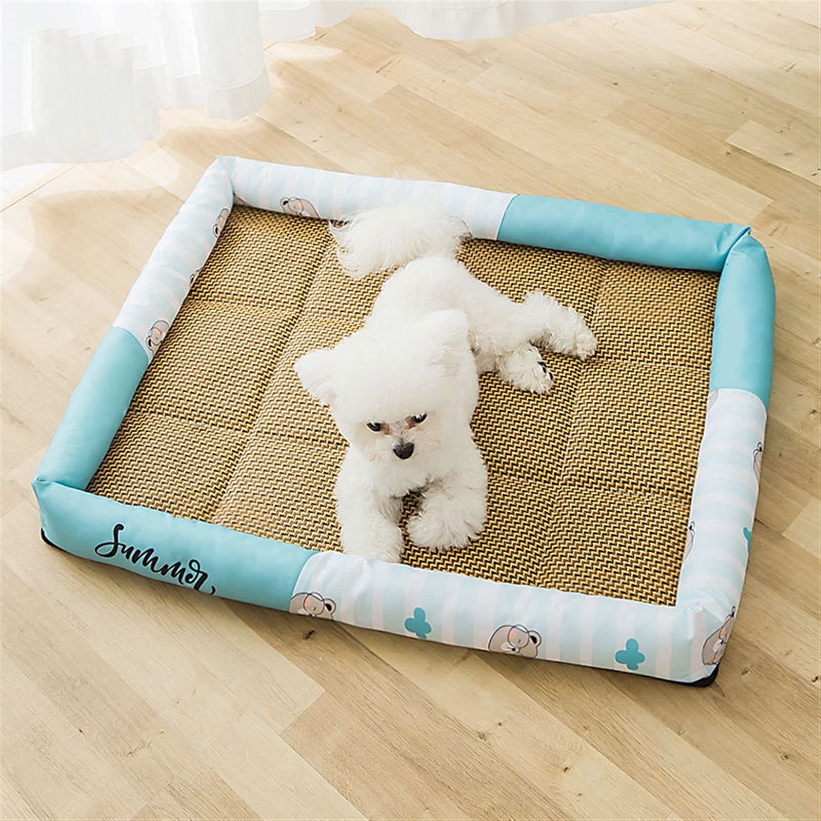 DHGTEP Sommer-Hundebett Bambus Material Atmungsaktiv Welpe Haustier Khlung  Matte Alle Saison Verwenden Hundebetten Fr Kleine Mittlere Hunde (Size :  74X62CM): Amazon.de: Haustier