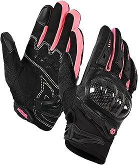 IRON JIA'S Motorcycle Gloves for Men and Women, Summer Touchscreen Riding Gloves with Carbon Fiber Protection for Road Racing, Dirt Bike, BMX, ATV XL