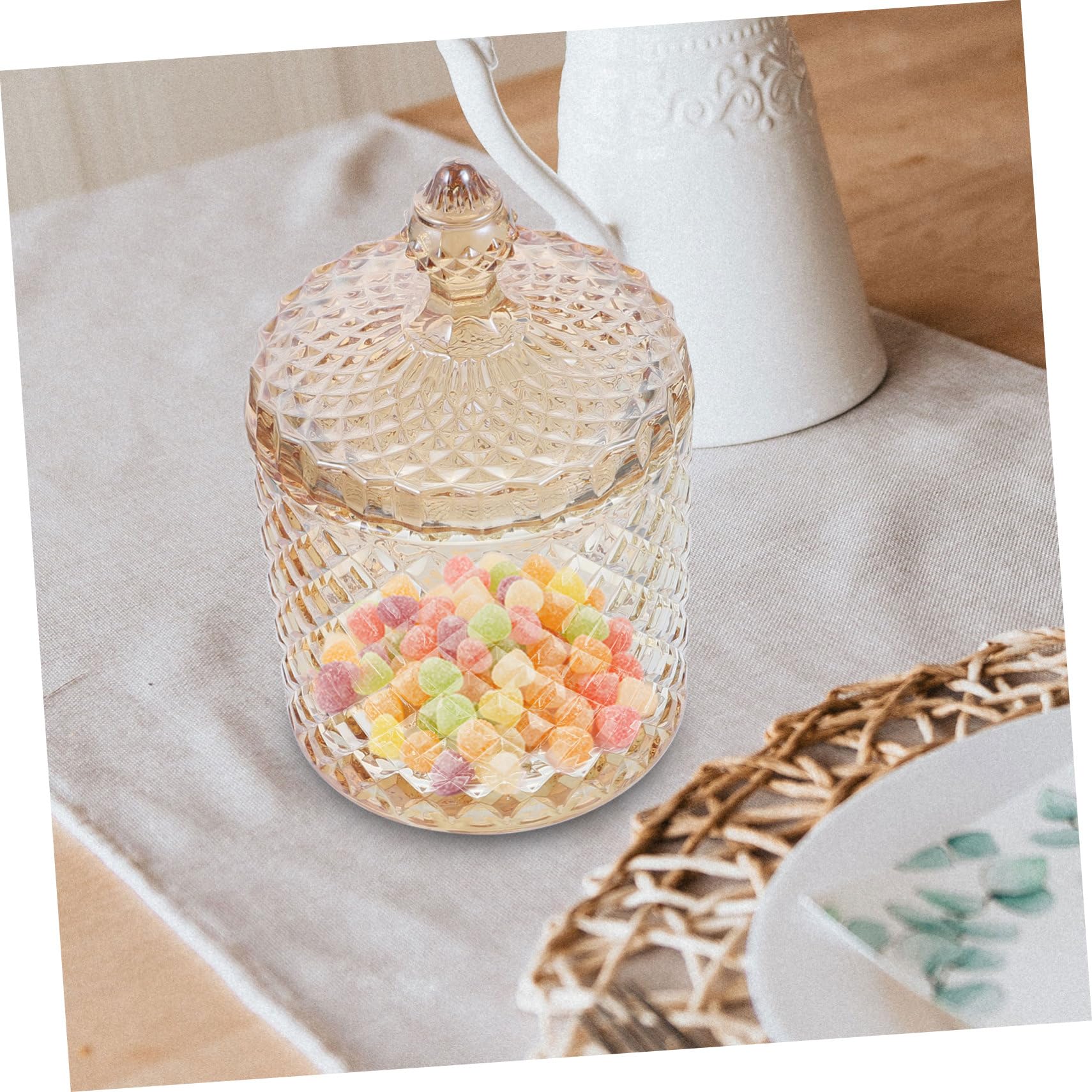 Alipis Boîte de Rangement en Verre à Double Couche avec Couvercle 1pc | Rangement Ménager, pour Noix et Fruits Secs, Design Délicat, Bocal Cuisine Couleur Aléatoire