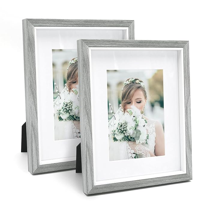 Buy SUMGAR 8x10 Photo Frame Grey Wooden Deep Double Picture Frames with
