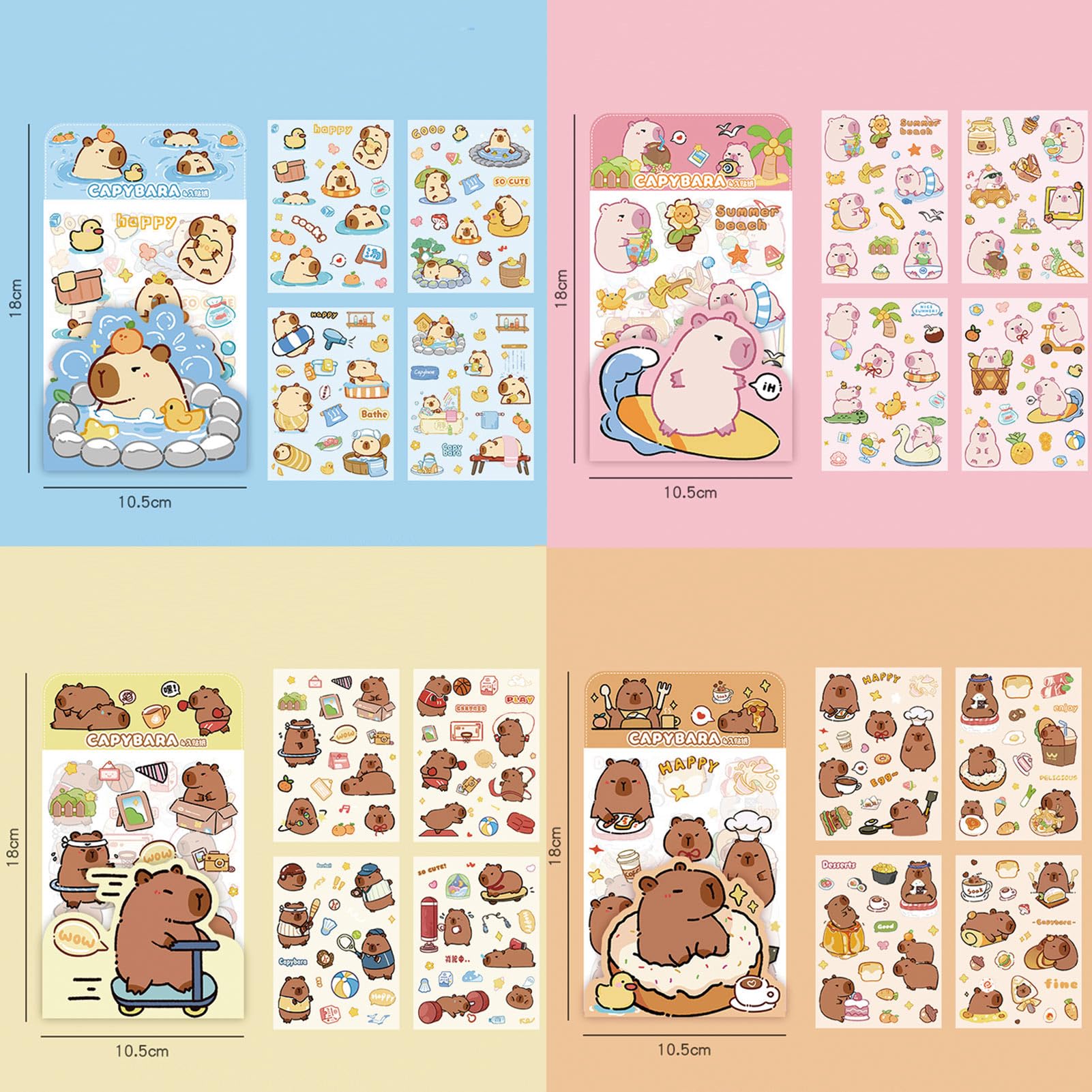 2 X 50 Pieces Capybara Stickers, Stickers For Children, Capybara Irror - View #2