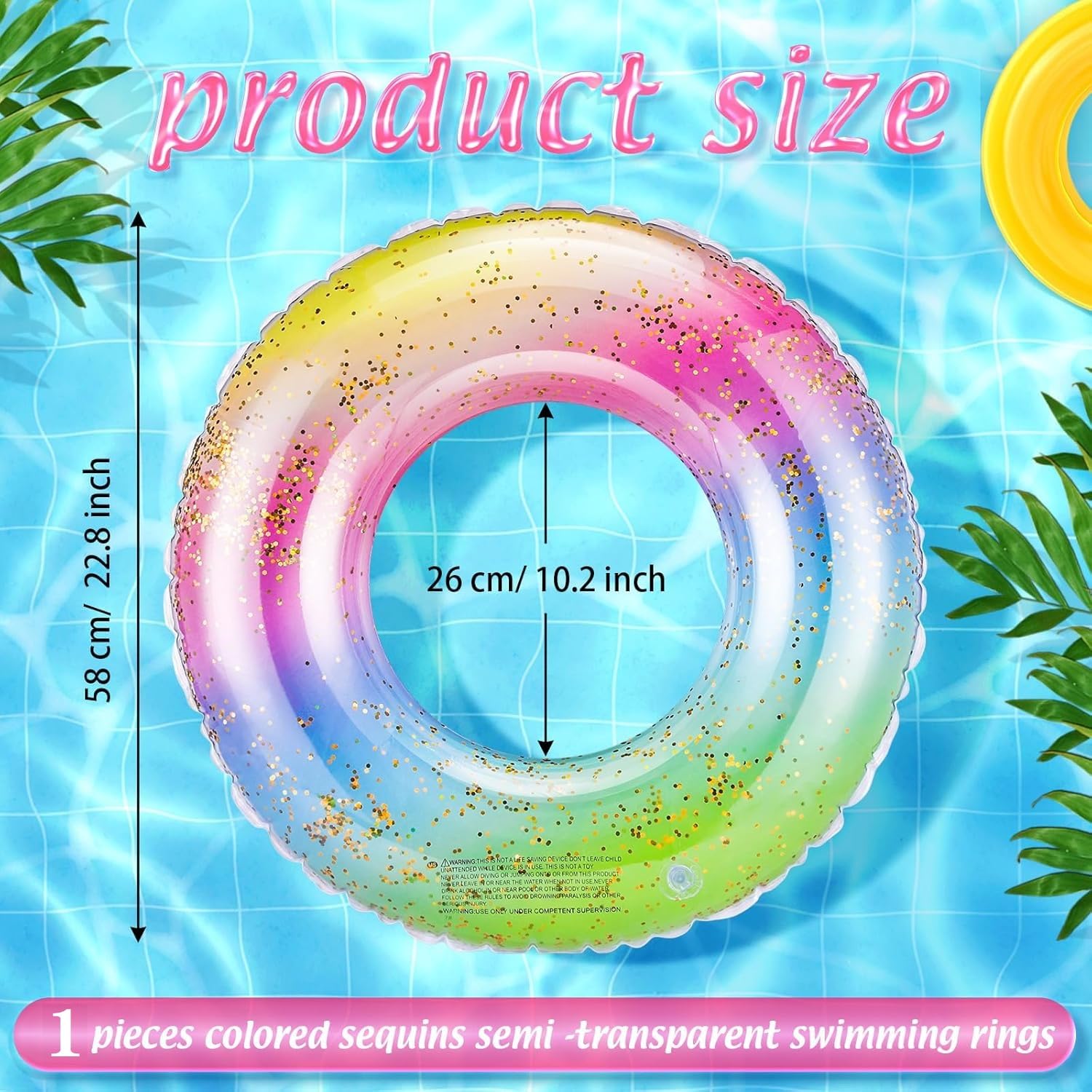 Anello di nuoto gonfiabile, Anello di Nuoto Gonfiabile Galleggiante Adulti, Piscina per Bambini per Adulti e Adolescenti, per Feste Estive in Piscina