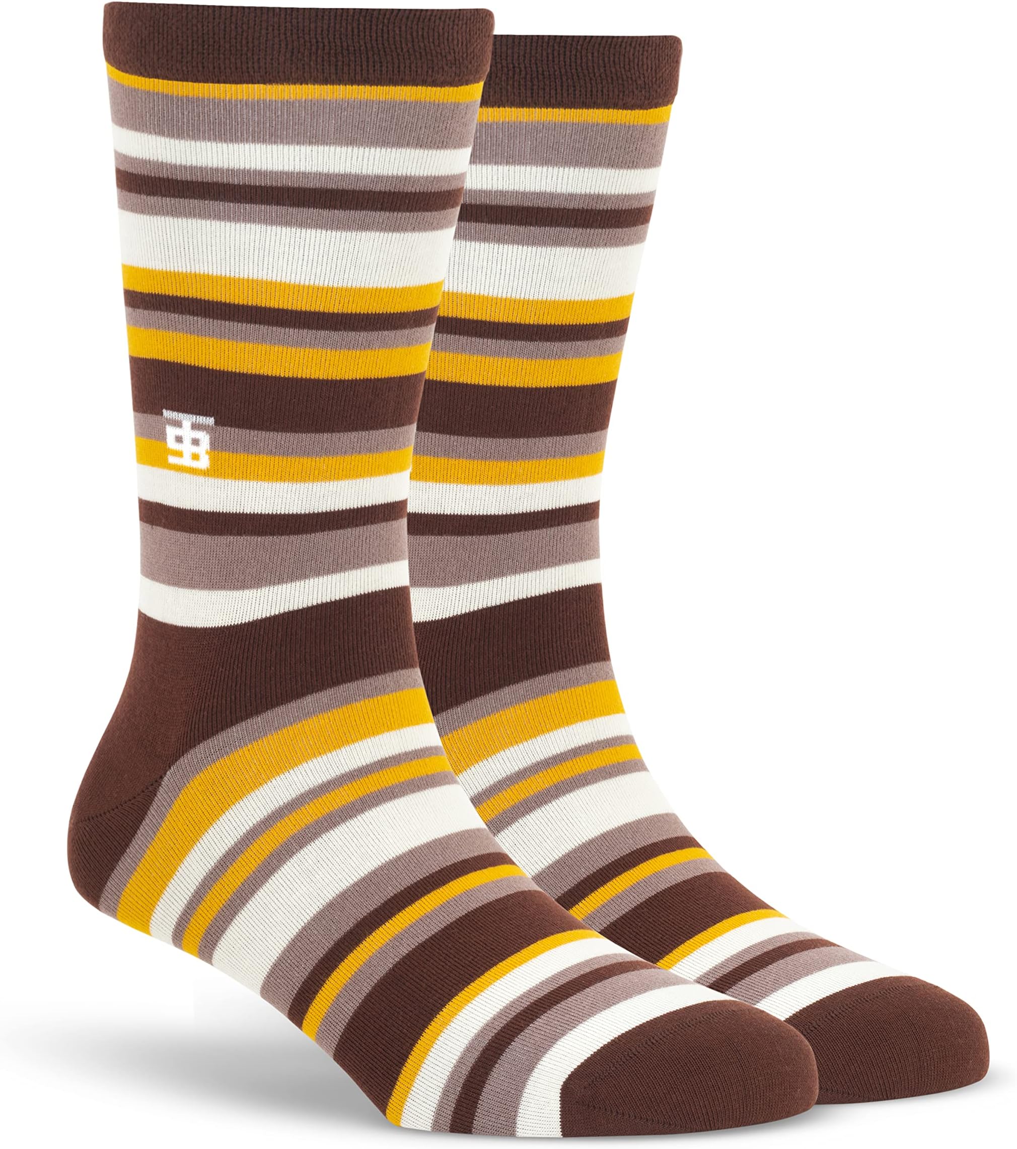 SockSohoPremium Brown and Cream Cotton Socks for Men - CAPPADOCIA EDITION (COLOR: Brown and Cream | Crew Length | 7-12 UK Size)