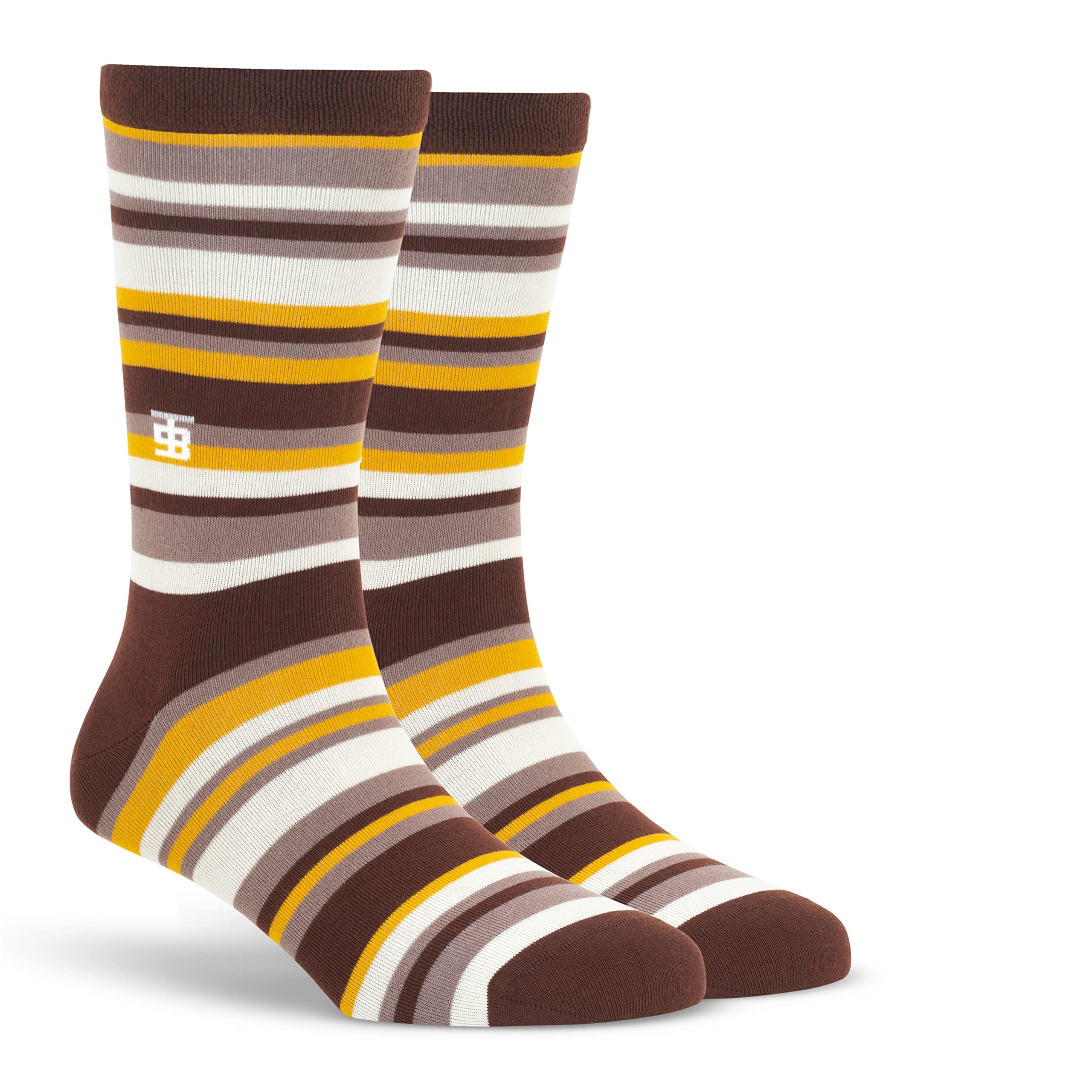 SockSohoPremium Brown and Cream Cotton Socks for Men - CAPPADOCIA EDITION (COLOR: Brown and Cream | Crew Length | 7-12 UK Size)