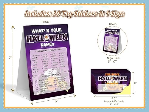 Miniatura 2 de Juego de nombres de Halloween, ¿cuál es tu juego de nombres de Halloween, divertido juego de fiesta de Halloween, suministros de fiesta,