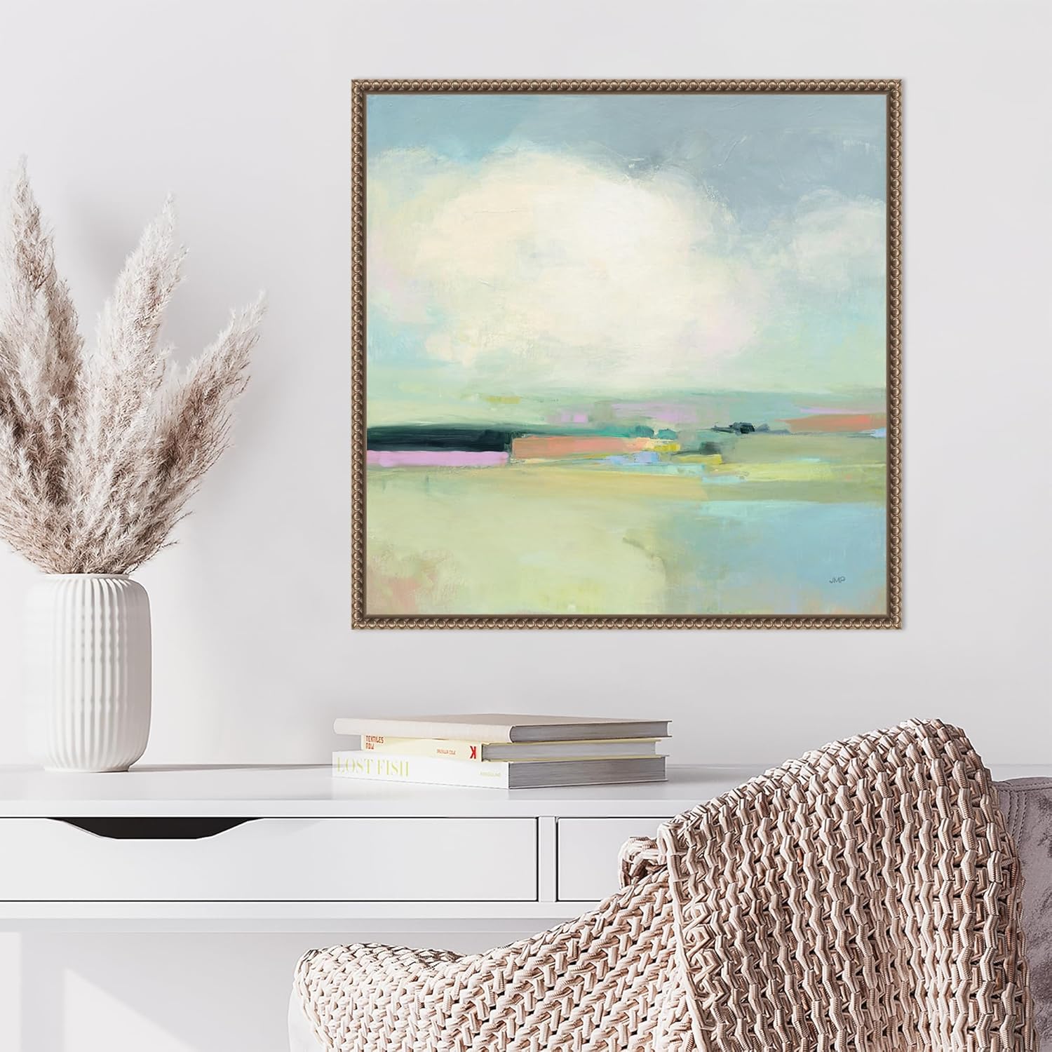 Amanti Art Framed Canvas Wall Art 30x30 Colorful Landscape by Julia Purinton, Framed Wall Art Canvas, Abstract Artwork, Modern Contemporary Decor, Large Poster Painting for Living Room, Bedroom