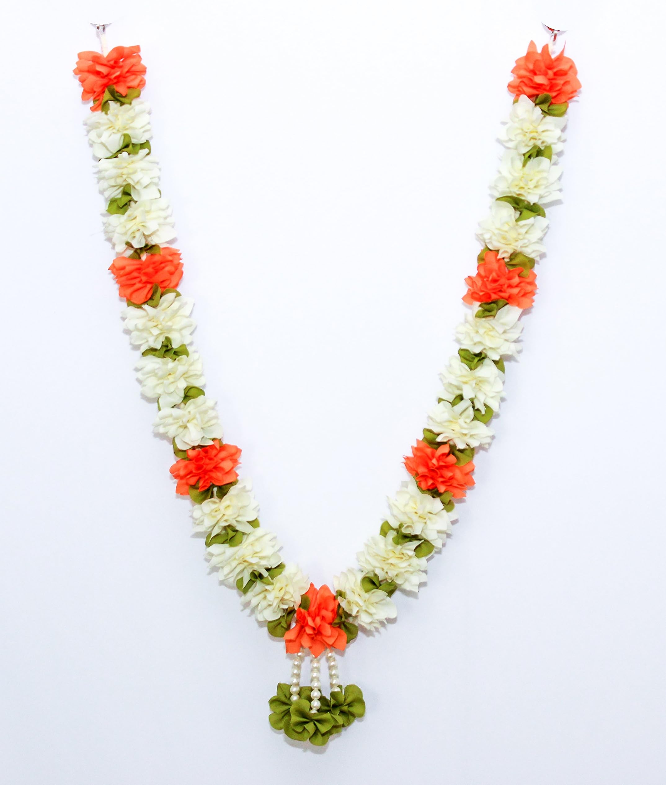 Daedal Crafters Flower Garland for Pooja Mandir Decoration, Hanging Mala for Photo Frame, Decorative Haar Mala for God Idols, Photo Frames of Loved Ones, Ancestors, Pitra & Pooja Room Décor (40 inch)