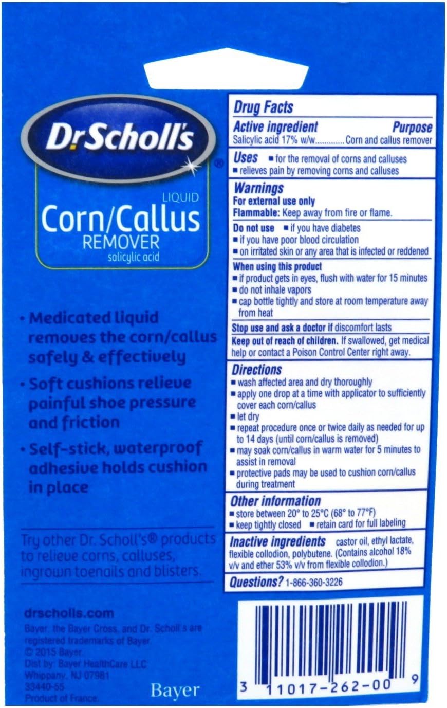 Dr. Scholl's Liquid Corn & Callus Remover, Liquid Kit- 1/3 fl oz.