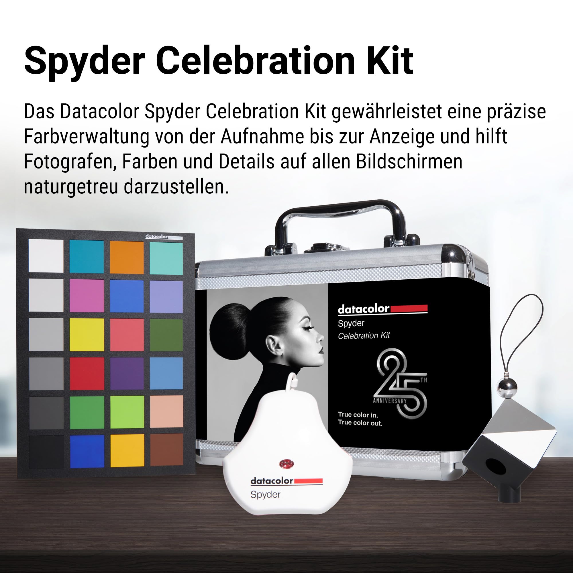 Datacolor Spyder Celebration Kit – Spyder Monitorkalibrierung, Spyder Cube & Spyder Checkr 24 - Komplettes Farbmanagement für Fotos - Farbgenauigkeit in der Fotografie von Aufnahme bis zum Druck