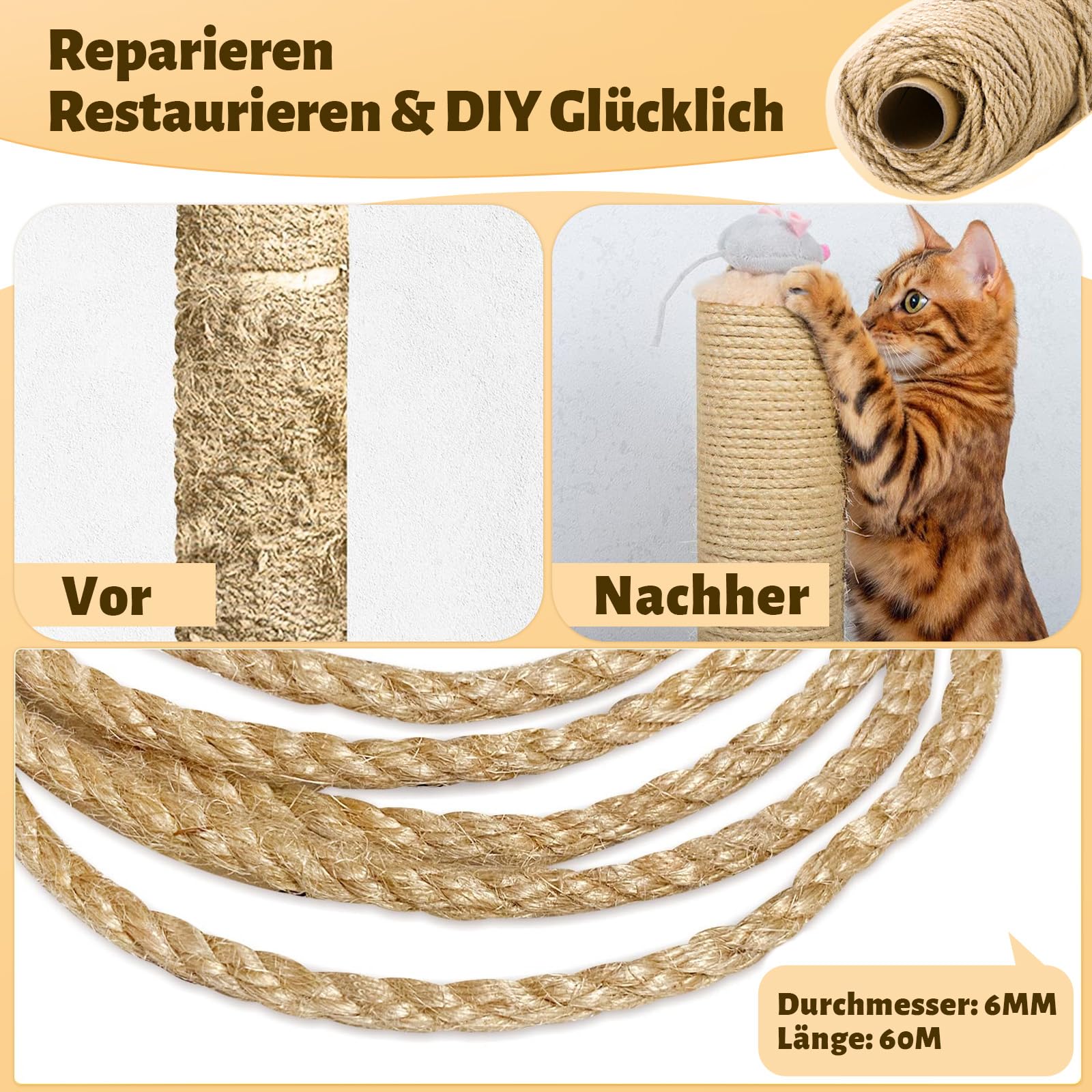 Lettini, Accessori Per Il Letto E Mobili Gatto Scratching Pilastro Corda Di Canapa Per Tiragraffi