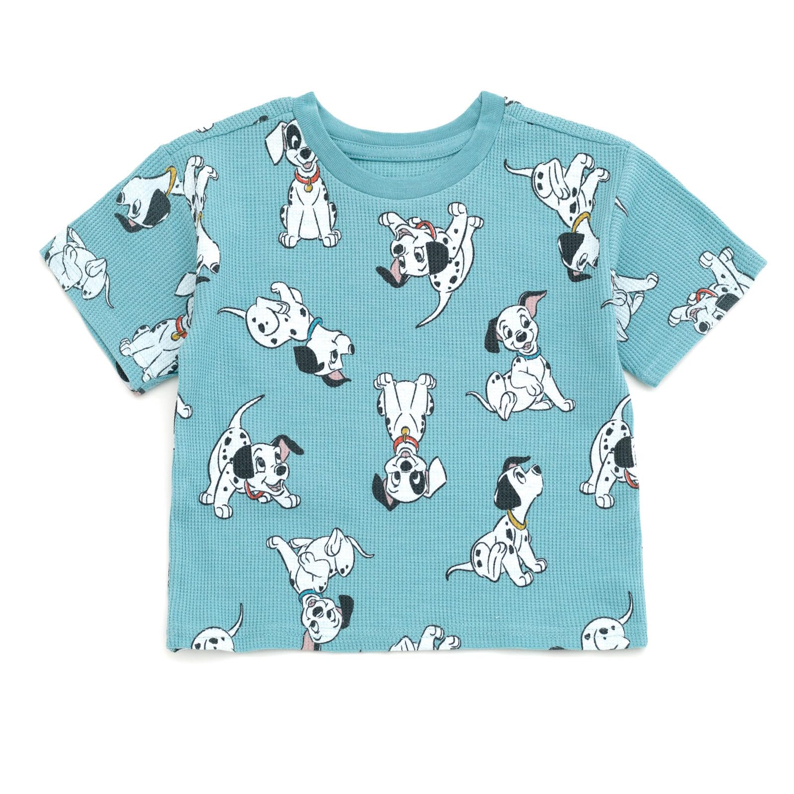 Disney Conjunto de camiseta y pantalones cortos de punto de gofre, para recién nacidos y niños pequeños (de 0 a 3 meses a 5)