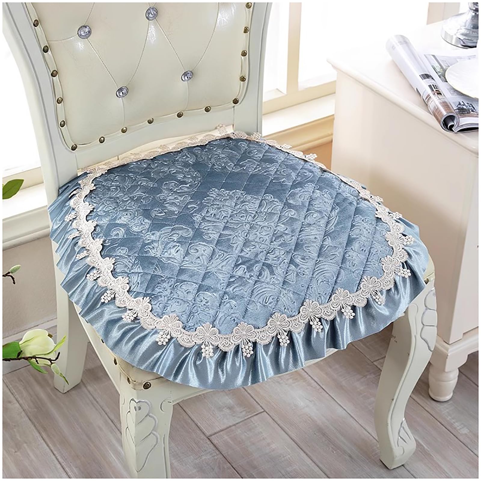 Cojines sillas comedor de lujoso estilo europeo ZTGL con volantes elegantes para hogar exclusivo