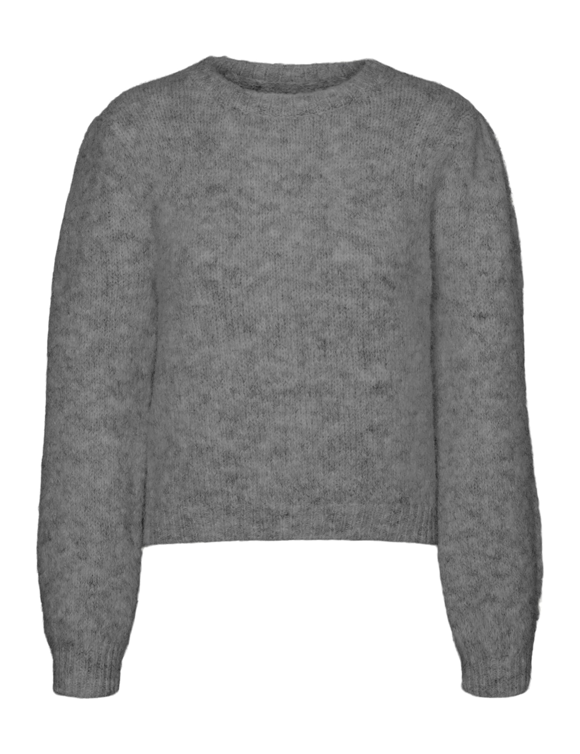 VERO MODA Womens Vmnovah Ls O-Neck Pullover Ga Noos Knitted Jumper, Medium Grey Melange, XS UK
