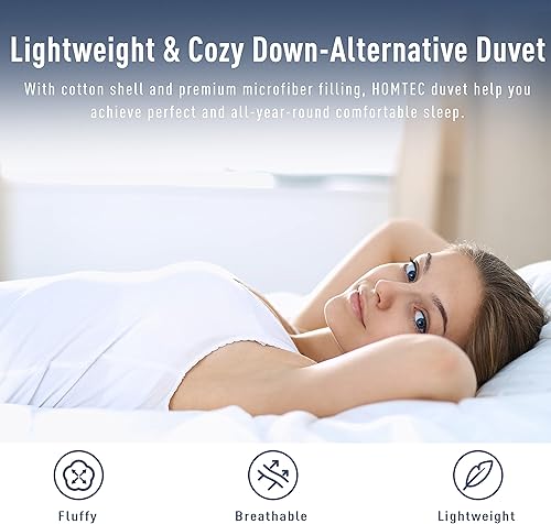 Miniatura 7 de Edredón de algodón tamaño California King, relleno de edredón alternativo de plumón blanco, relleno de edredón 100% algodón, acolchado, esponjoso,