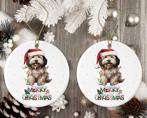 Miniatura 2 de Adorno Havanés, Adorno de Feliz Navidad, Regalo de Adopción de Perro, Adorno Habanés Primera Navidad, Adornos conmemorativos para perros, Adornos de