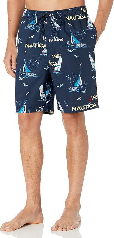 Men's Soft Woven 100% Cotton Elastic Waistband Sleep Pajama Short