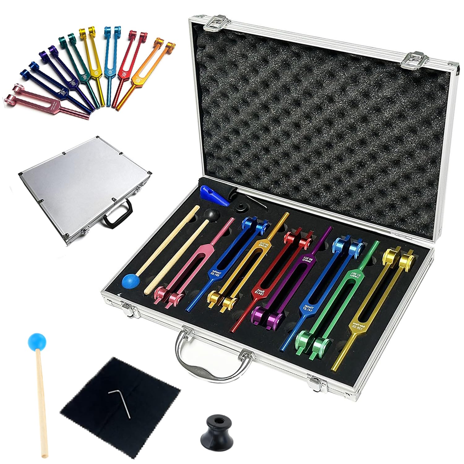 Diapason Curativo,Diapason Neurologici,12 PCS Diapason In Scatole Di Alluminio,Mantengono l'Armonia Di Mente,Adatti Per La Meditazione Terapeutica,La Terapia Dei Chakra,La Liberazione Dallo Stress