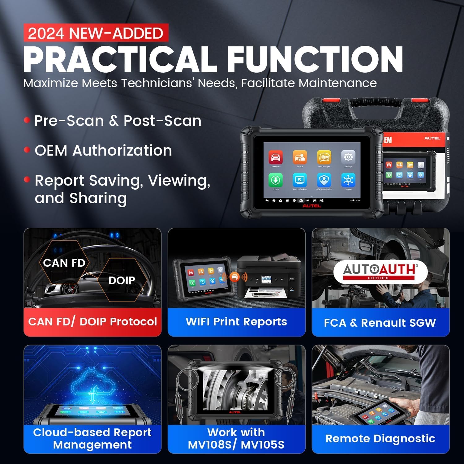 Autel MaxiCheck MX900, 2026 Diagnosis Coche Multimarca Bidireccional con 3K+ Pruebas Activa, DoIP&CANFD, 40+ Servicio, 11OS, Igual que MaxiCOM MK900 MK900BT, Superior a MK808BT MK808S MX808S, Todo SIS