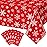 Jectivs 6 Pieces Christmas Snowflake Plastic Party Tablecloth Decorations,White Snowflake Red Xmas Backdrop Sign Table Cover Banner for Winter Christmas Holiday Party Supplies,54x108 inch (Red)