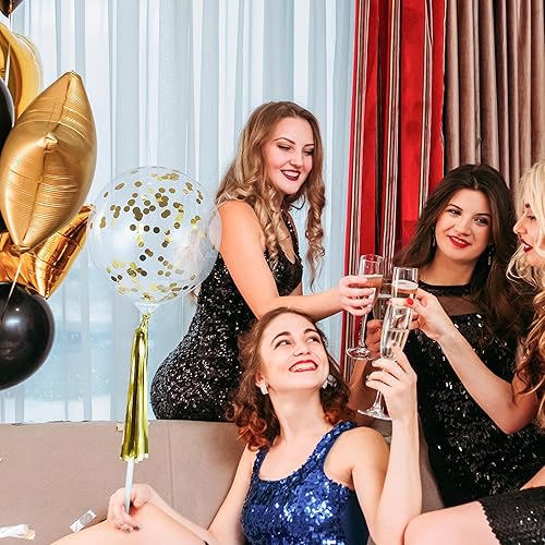 Miniatura 6 de Charniol 25 palos de globo Bobo de 16 pulgadas transparentes transparentes con tazas, soporte para globos de burbujas transparentes para fiesta de